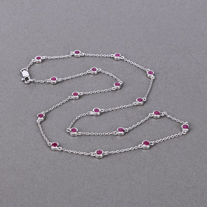 2.34 Carat Genuine Ruby .925 Sterling Silver Necklace Bids.com