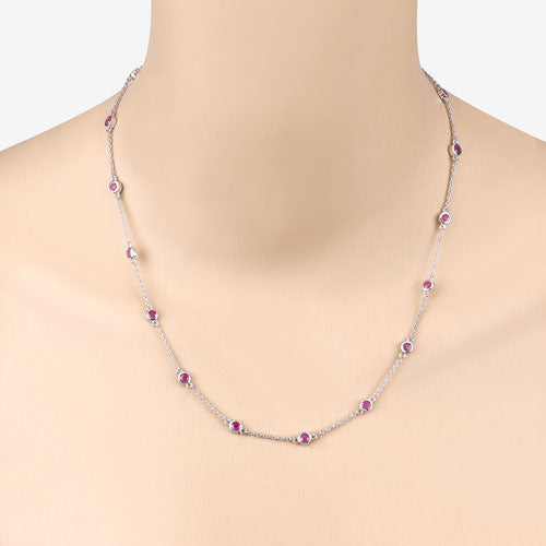 2.34 Carat Genuine Ruby .925 Sterling Silver Necklace Bids.com