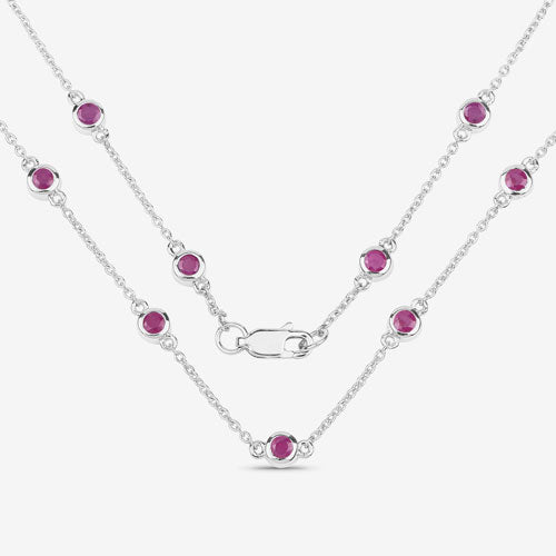 2.34 Carat Genuine Ruby .925 Sterling Silver Necklace Bids.com