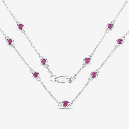 2.34 Carat Genuine Ruby .925 Sterling Silver Necklace Bids.com