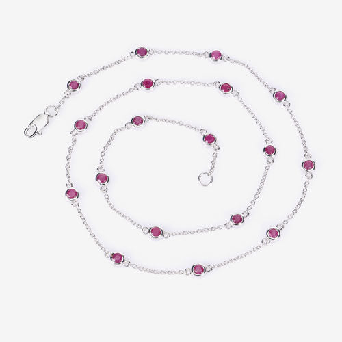 2.34 Carat Genuine Ruby .925 Sterling Silver Necklace Bids.com