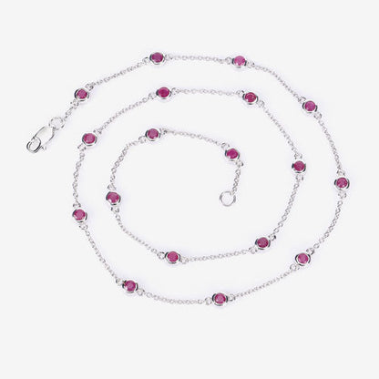 2.34 Carat Genuine Ruby .925 Sterling Silver Necklace Bids.com