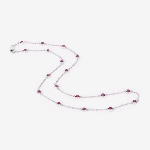 2.34 Carat Genuine Ruby .925 Sterling Silver Necklace Bids.com