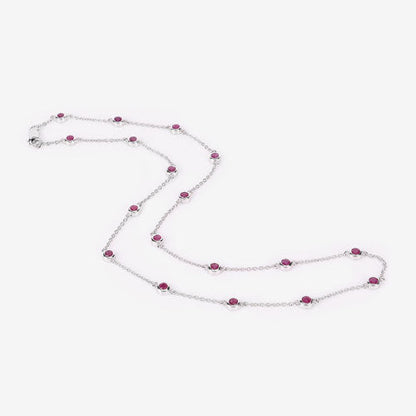 2.34 Carat Genuine Ruby .925 Sterling Silver Necklace Bids.com