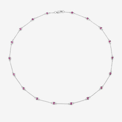 2.34 Carat Genuine Ruby .925 Sterling Silver Necklace Bids.com