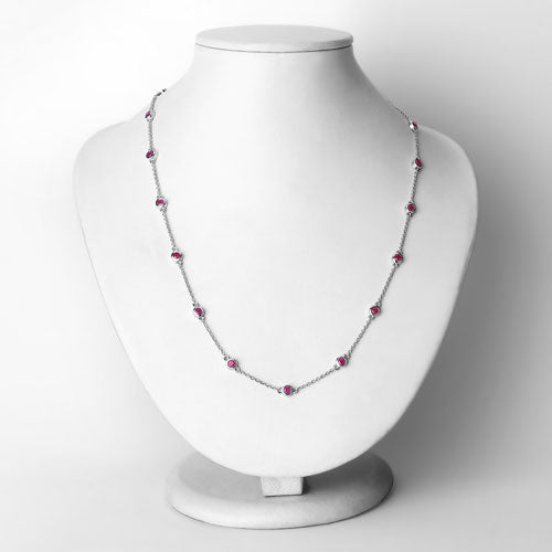 2.34 Carat Genuine Ruby .925 Sterling Silver Necklace Bids.com
