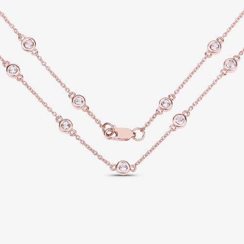 1.62 Carat Genuine Morganite .925 Sterling Silver Necklace Bids.com