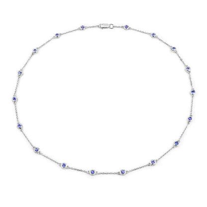1.80 Carat Genuine Tanzanite .925 Sterling Silver Necklace Bids.com