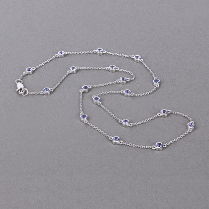 1.80 Carat Genuine Tanzanite .925 Sterling Silver Necklace Bids.com