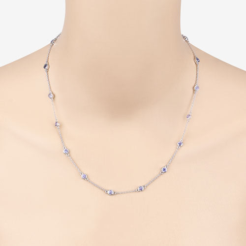 1.80 Carat Genuine Tanzanite .925 Sterling Silver Necklace Bids.com