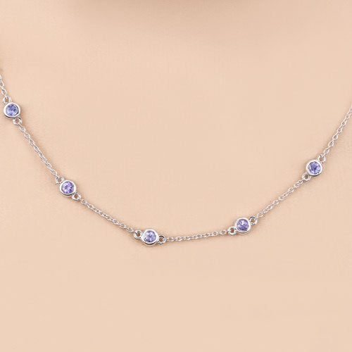 1.80 Carat Genuine Tanzanite .925 Sterling Silver Necklace Bids.com