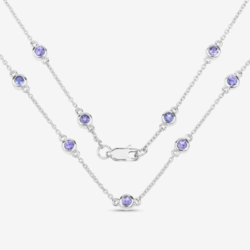 1.80 Carat Genuine Tanzanite .925 Sterling Silver Necklace Bids.com