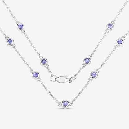 1.80 Carat Genuine Tanzanite .925 Sterling Silver Necklace Bids.com