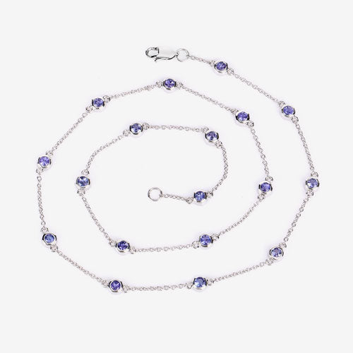 1.80 Carat Genuine Tanzanite .925 Sterling Silver Necklace Bids.com