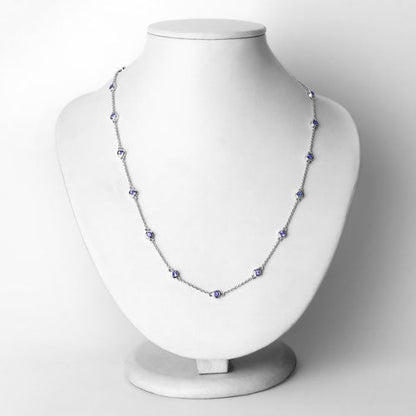 1.80 Carat Genuine Tanzanite .925 Sterling Silver Necklace Bids.com
