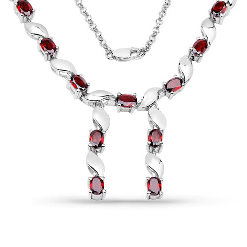 7.65 Carat Genuine Garnet .925 Sterling Silver Necklace Bids.com