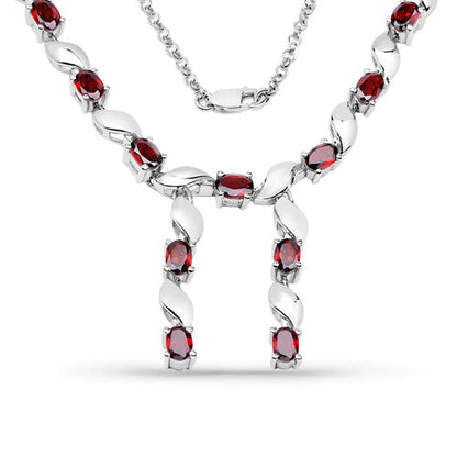 7.65 Carat Genuine Garnet .925 Sterling Silver Necklace Bids.com