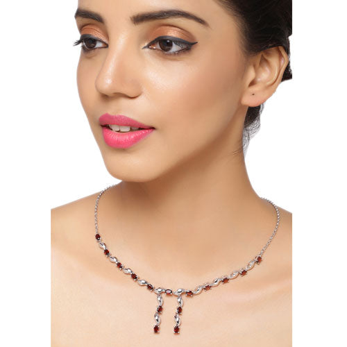 7.65 Carat Genuine Garnet .925 Sterling Silver Necklace Bids.com