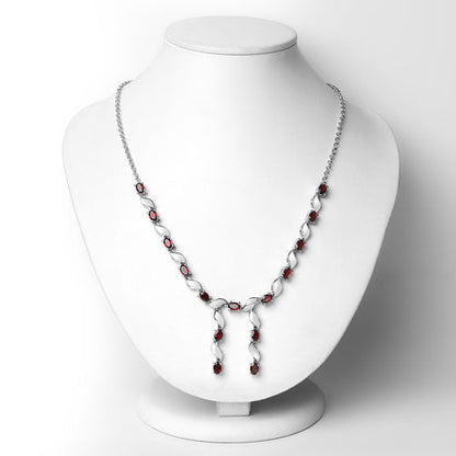 7.65 Carat Genuine Garnet .925 Sterling Silver Necklace Bids.com