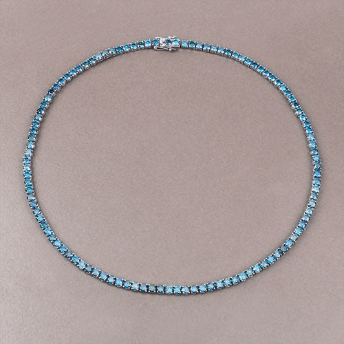 33.24 Carat Genuine Blue Diamond 14K White Gold Necklace Bids.com