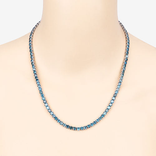 33.24 Carat Genuine Blue Diamond 14K White Gold Necklace Bids.com