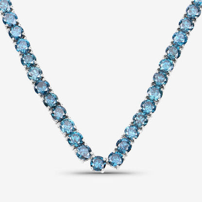 33.24 Carat Genuine Blue Diamond 14K White Gold Necklace Bids.com
