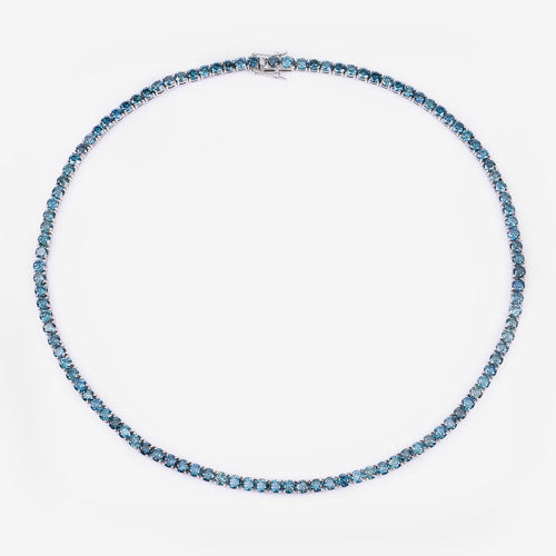 33.24 Carat Genuine Blue Diamond 14K White Gold Necklace Bids.com