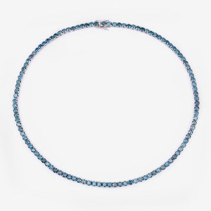 33.24 Carat Genuine Blue Diamond 14K White Gold Necklace Bids.com