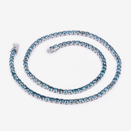 33.24 Carat Genuine Blue Diamond 14K White Gold Necklace Bids.com