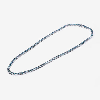 33.24 Carat Genuine Blue Diamond 14K White Gold Necklace Bids.com