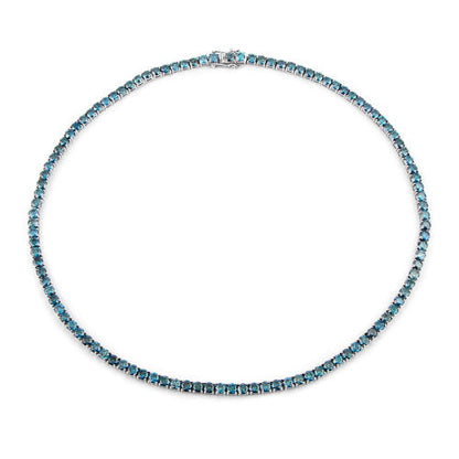 33.24 Carat Genuine Blue Diamond 14K White Gold Necklace Bids.com