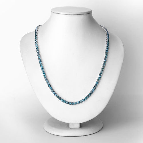 33.24 Carat Genuine Blue Diamond 14K White Gold Necklace Bids.com