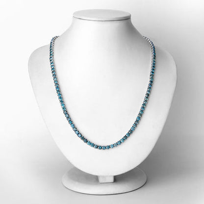 33.24 Carat Genuine Blue Diamond 14K White Gold Necklace Bids.com