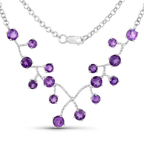 5.36 Carat Genuine Amethyst .925 Sterling Silver Necklace Bids.com