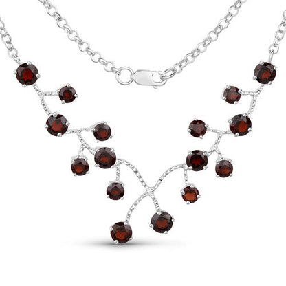 7.20 Carat Genuine Garnet .925 Sterling Silver Necklace Bids.com