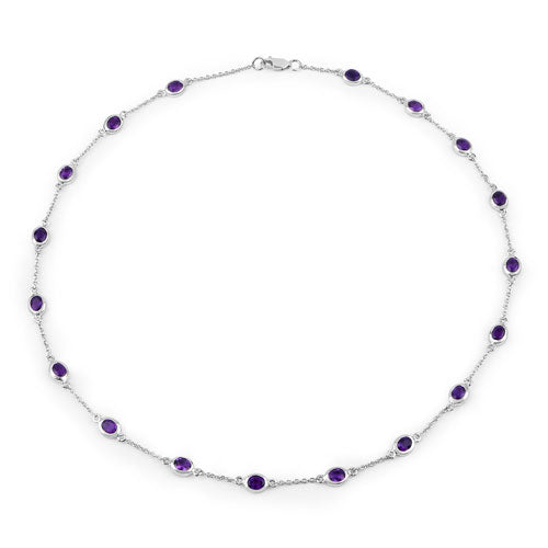 6.12 Carat Genuine Amethyst .925 Sterling Silver Necklace Bids.com