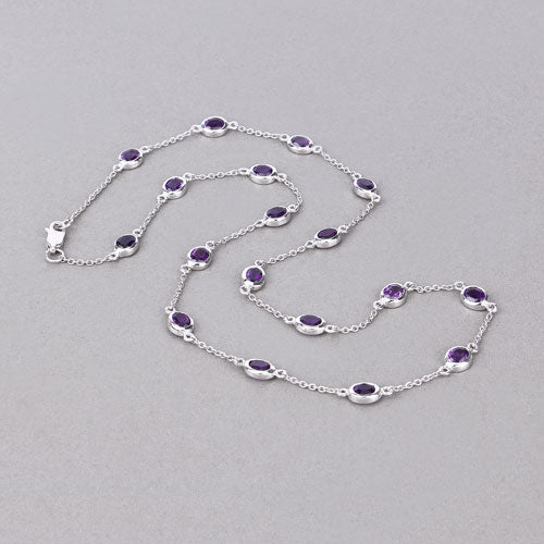 6.12 Carat Genuine Amethyst .925 Sterling Silver Necklace Bids.com