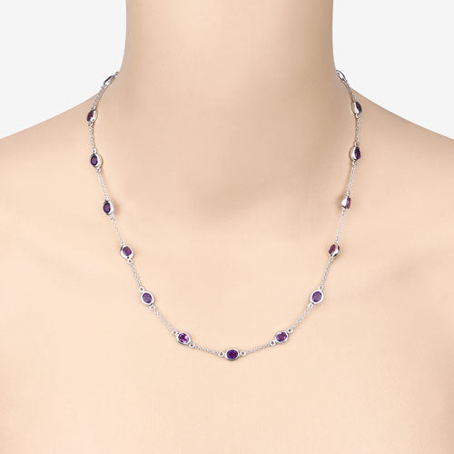 6.12 Carat Genuine Amethyst .925 Sterling Silver Necklace Bids.com