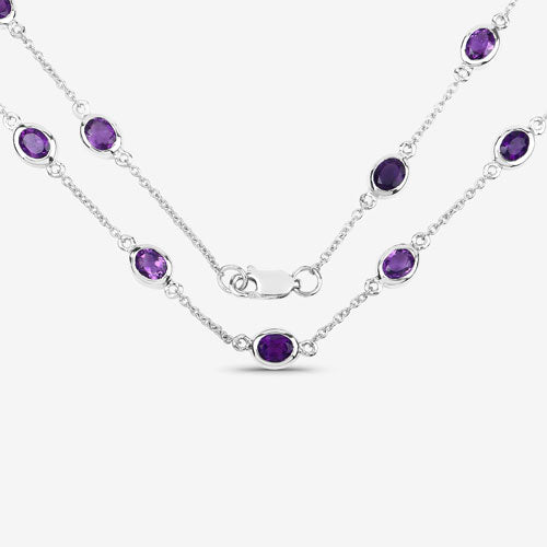 6.12 Carat Genuine Amethyst .925 Sterling Silver Necklace Bids.com