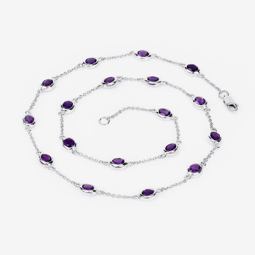 6.12 Carat Genuine Amethyst .925 Sterling Silver Necklace Bids.com