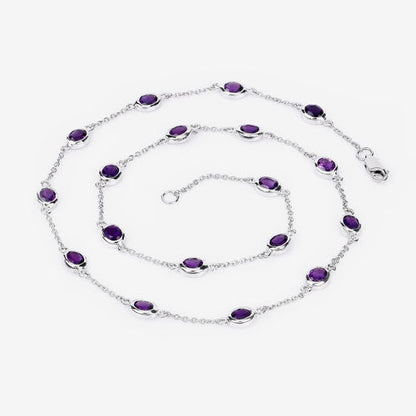 6.12 Carat Genuine Amethyst .925 Sterling Silver Necklace Bids.com
