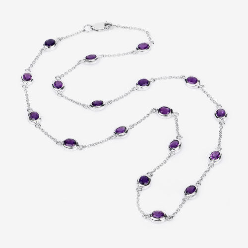 6.12 Carat Genuine Amethyst .925 Sterling Silver Necklace Bids.com