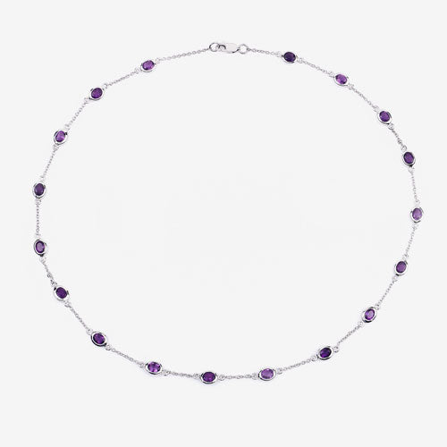 6.12 Carat Genuine Amethyst .925 Sterling Silver Necklace Bids.com
