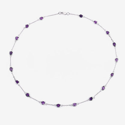 6.12 Carat Genuine Amethyst .925 Sterling Silver Necklace Bids.com