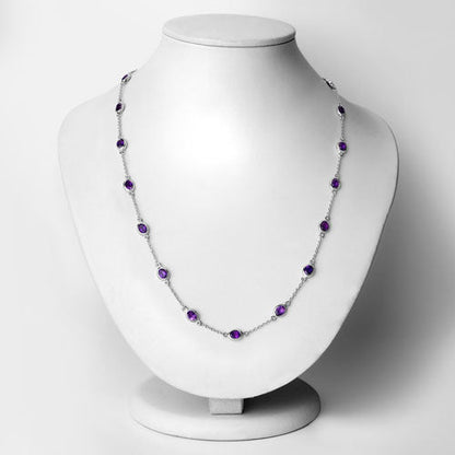 6.12 Carat Genuine Amethyst .925 Sterling Silver Necklace Bids.com