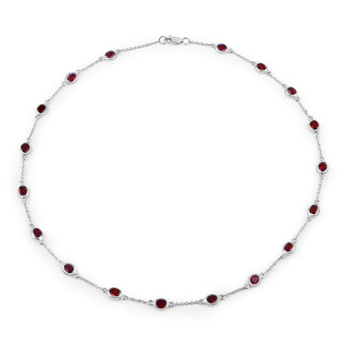 8.10 Carat Genuine Garnet .925 Sterling Silver Necklace Bids.com