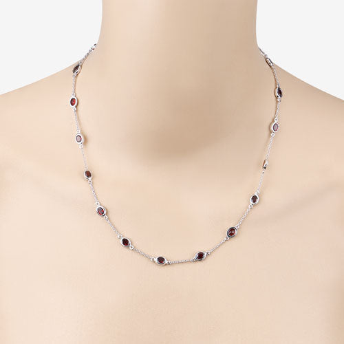8.10 Carat Genuine Garnet .925 Sterling Silver Necklace Bids.com