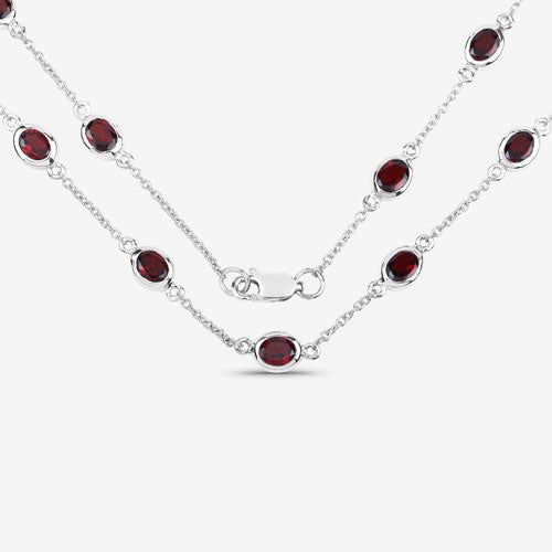 8.10 Carat Genuine Garnet .925 Sterling Silver Necklace Bids.com