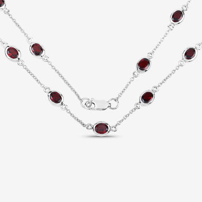 8.10 Carat Genuine Garnet .925 Sterling Silver Necklace Bids.com