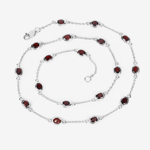 8.10 Carat Genuine Garnet .925 Sterling Silver Necklace Bids.com